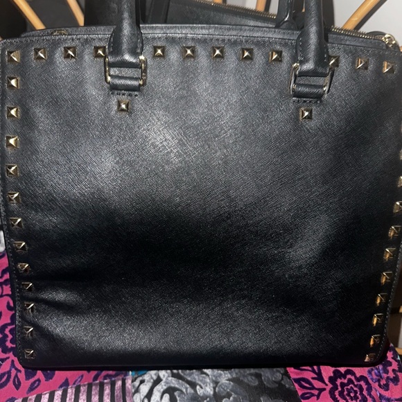 Michael Kors Black Satchel with Gold Accents - Picture 4 of 4